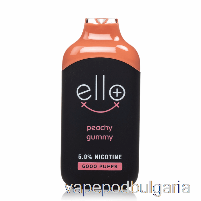 Vape 10000 Дръпки Blvk Ello Plus 6000 за еднократна употреба Peachy Gummy Ice